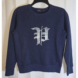 Polo Ralph Lauren Women Navy Blue Crewneck Sweatshirt Pony Logo  Small Petite